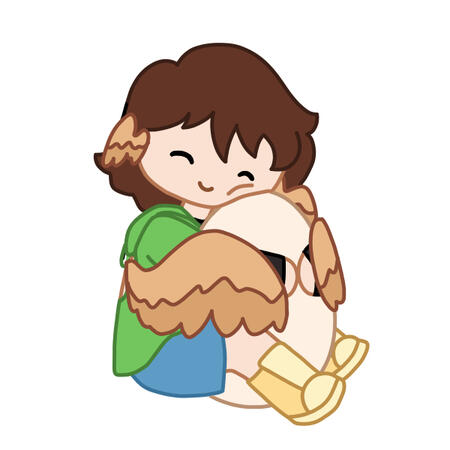 Fraos hugs egg, January 1st